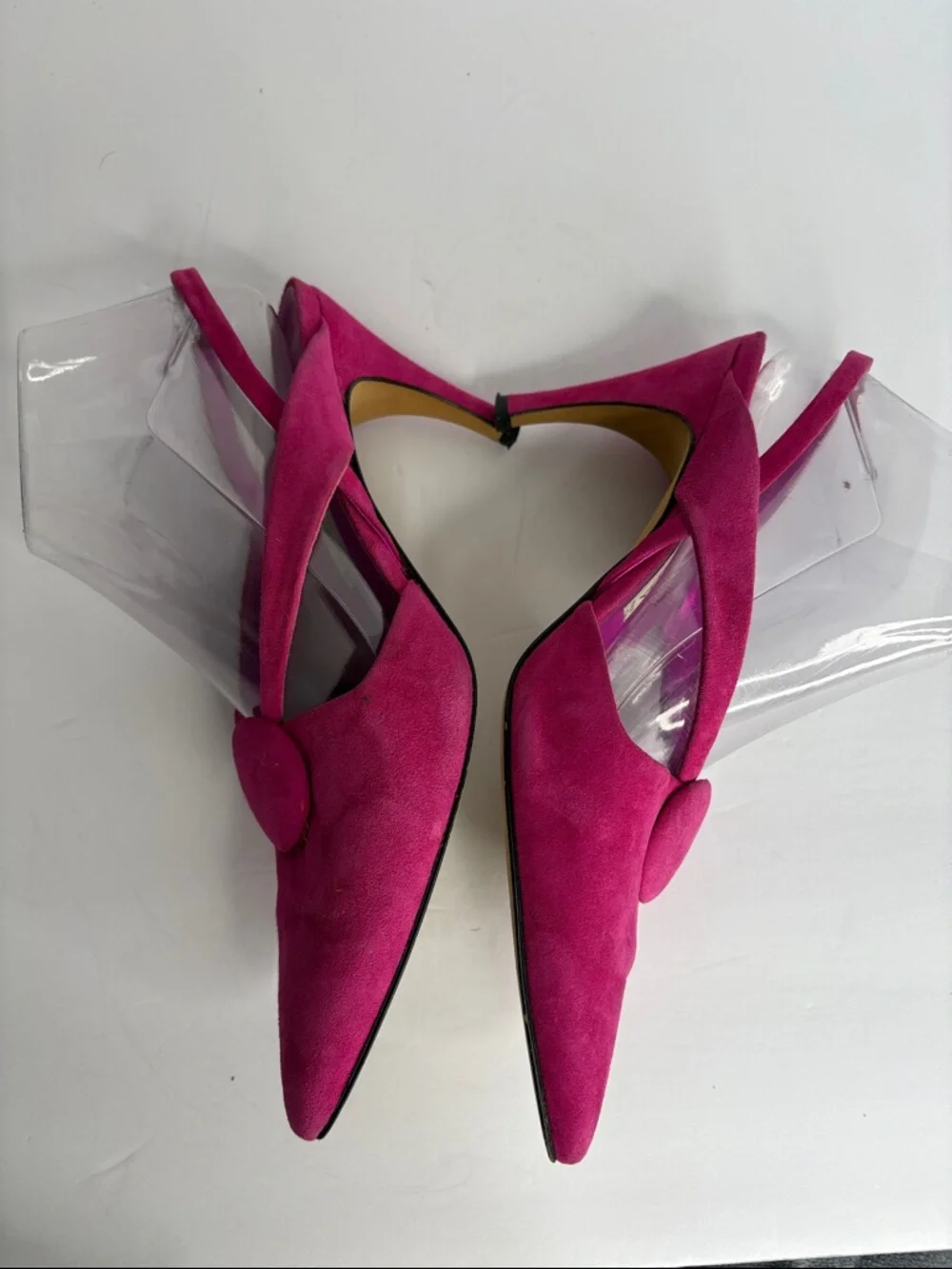 Via Spiga Women’s Fuchsia Suede Pointed-Toe Slingback Heels